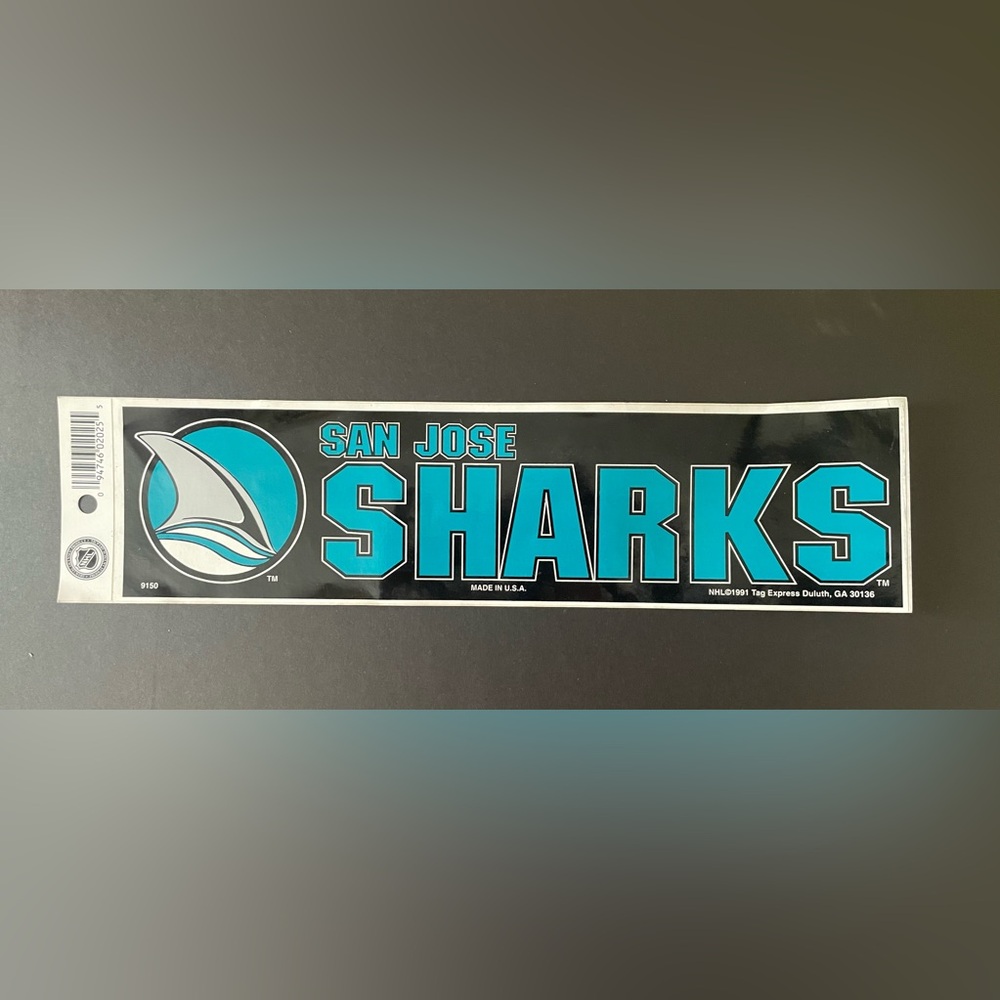 Vintage NHL San Jose Sharks Bumper Sticker